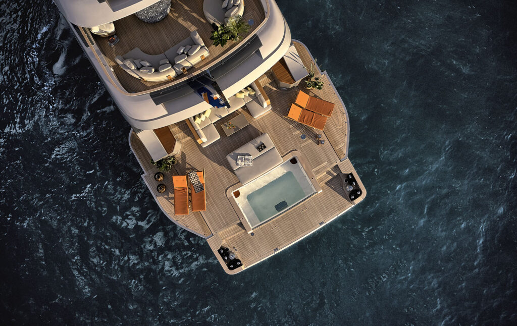 aerial shot of the oasis deck from Benetti