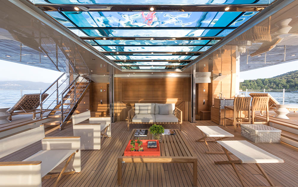 interior shot onboard Sanlorenzo Steel52