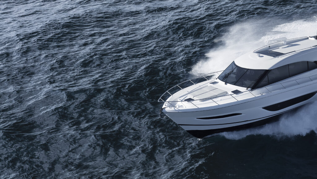 Maritimo S55 cruising artistic angle