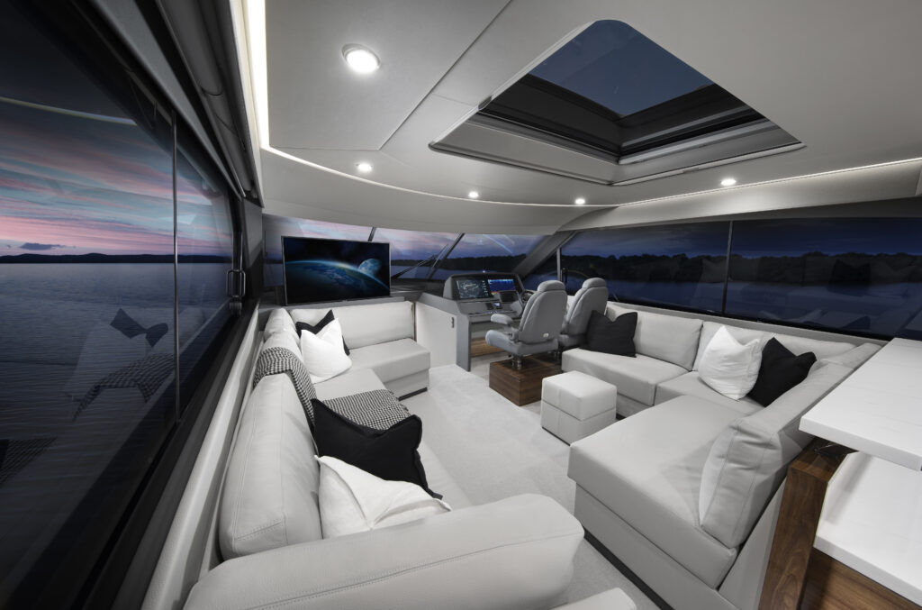living area onboard the Maritimo S55