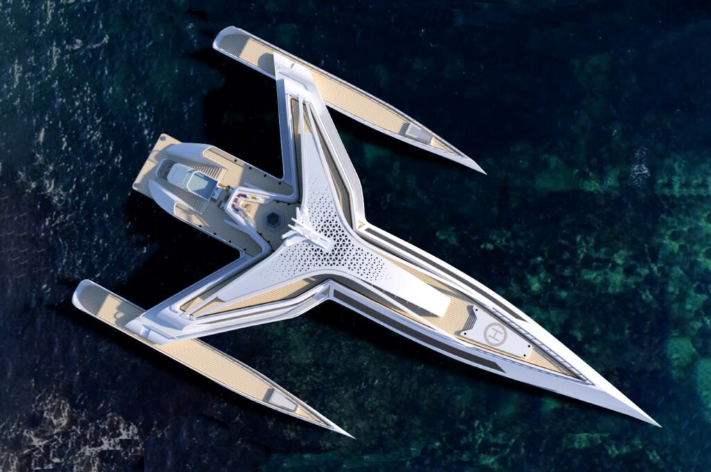 aerial of the estrella superyacht concept