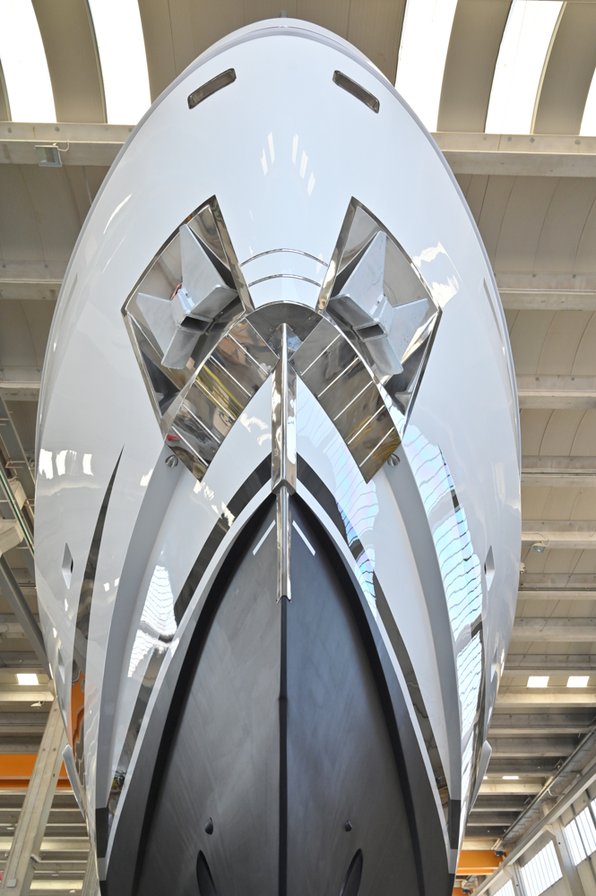 view of the hull pictured from underneath