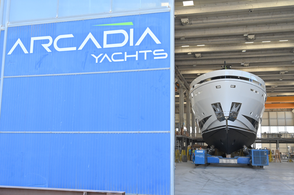 A115 leaving the Arcadia Yachts production facility