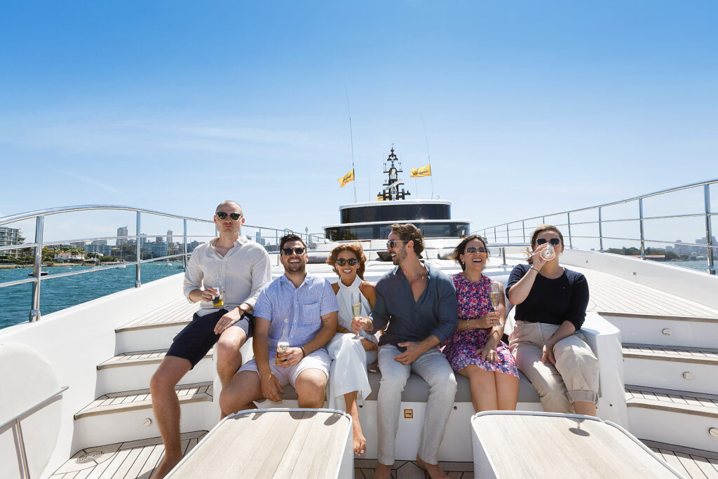 people aboard a charter yacht from Boatingo