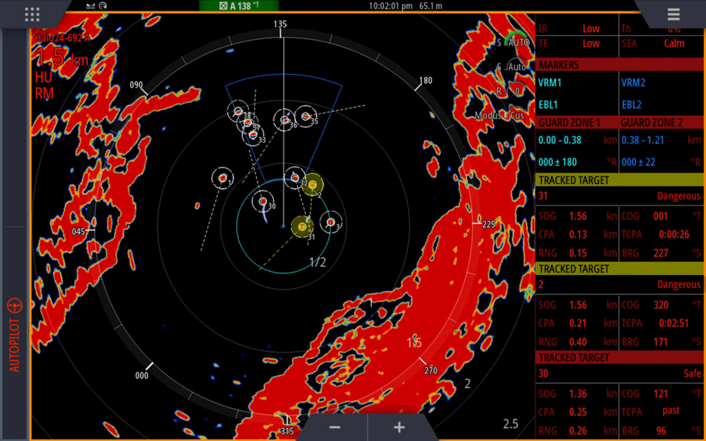 Screenshot of the latest Simrad software in action