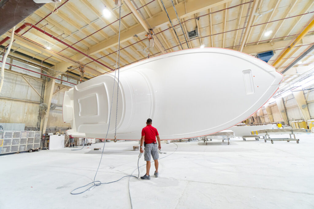 Viking Yachts 54C in construction