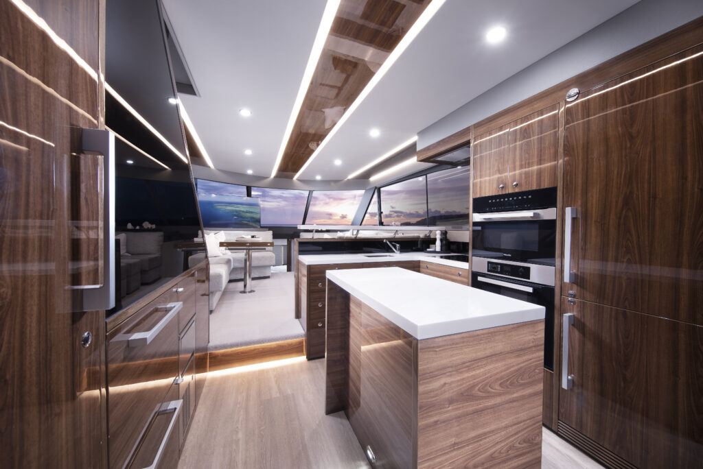 galley onboard Maritimo M60