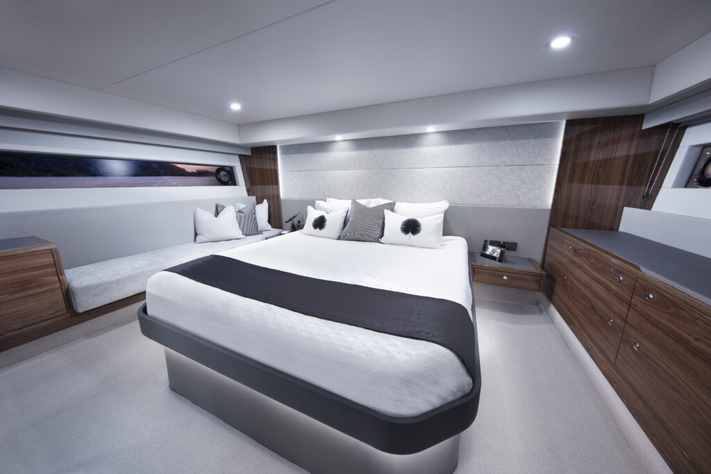 master suite onboard the Maritimo M60