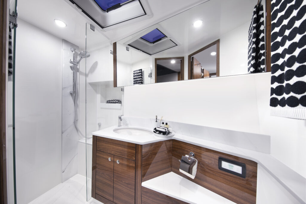 ensuite onboard the Maritimo M60