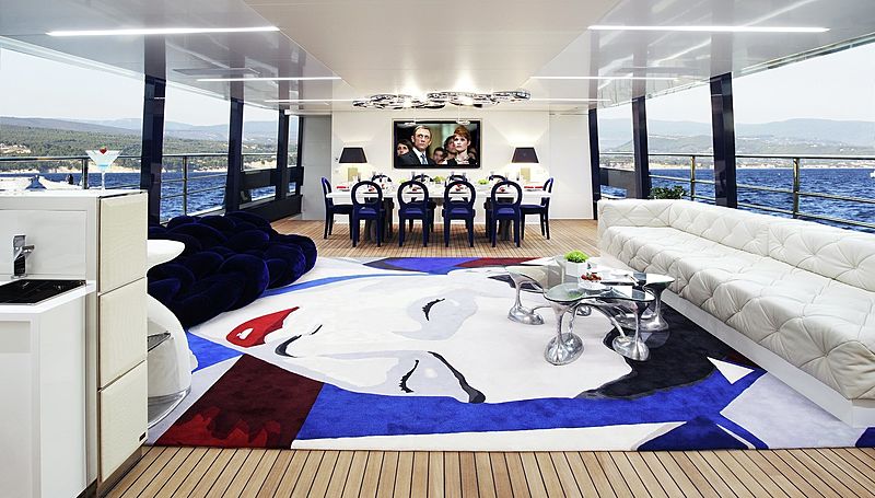 Interior living area onboard Blade yacht