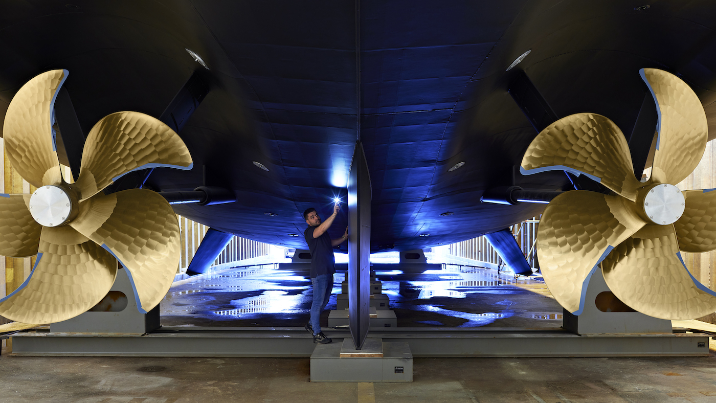 Project FALCON from Heesen Yachts from underneath
