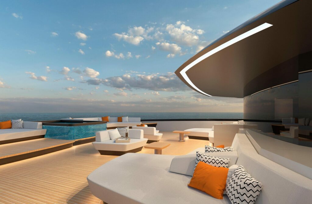 ISA Yachts Zeffiro outdoor deck