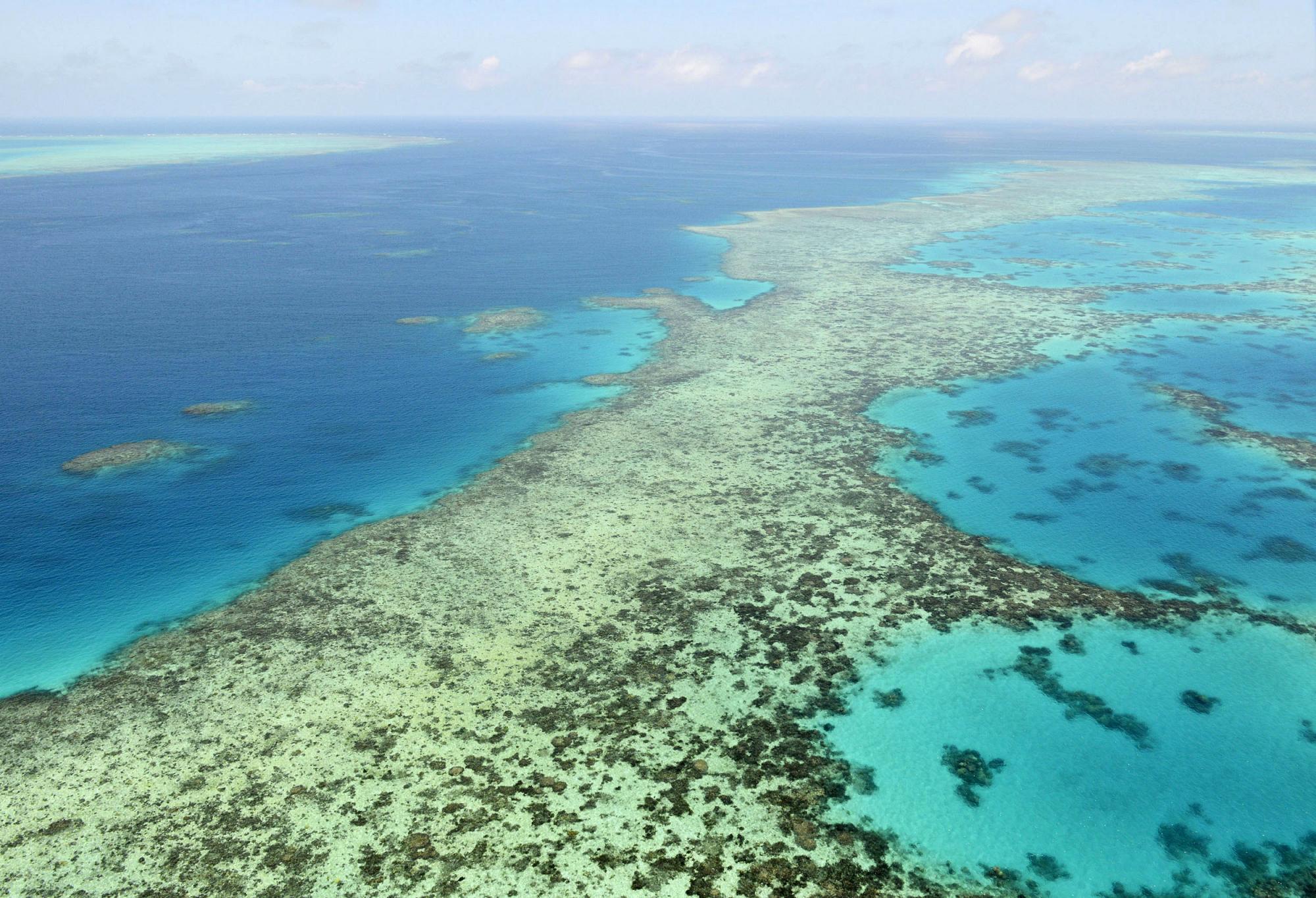 Aerial shot of the Great Barrier Reef