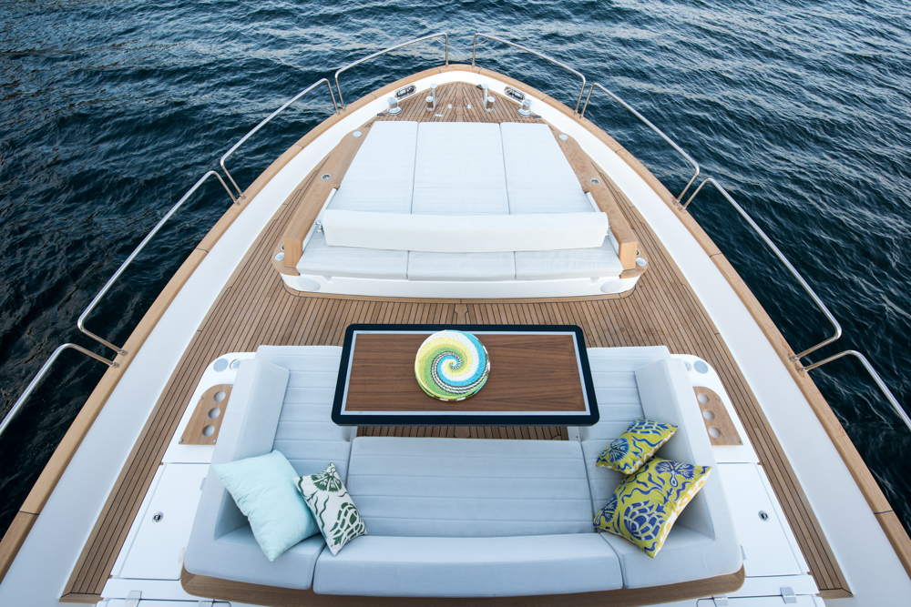 Sirena 68 front outdoor area