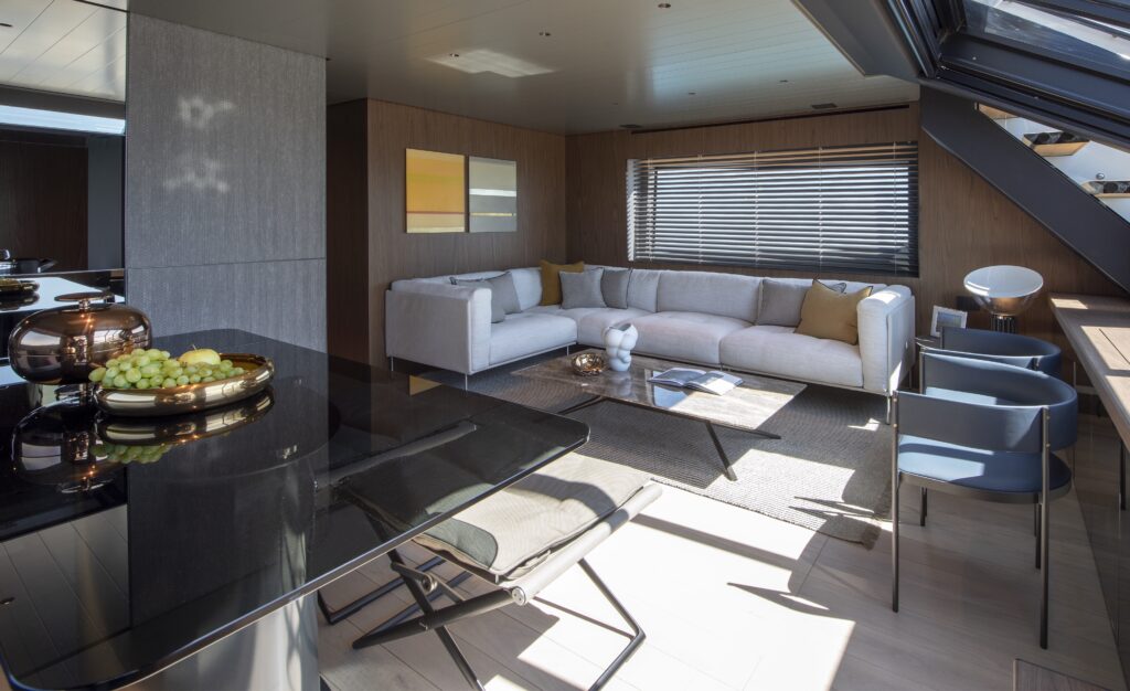 The Bluegame BG72 interior living space