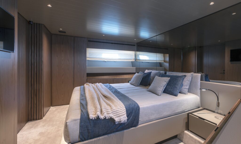 Master suite onboard the Bluegame BG72