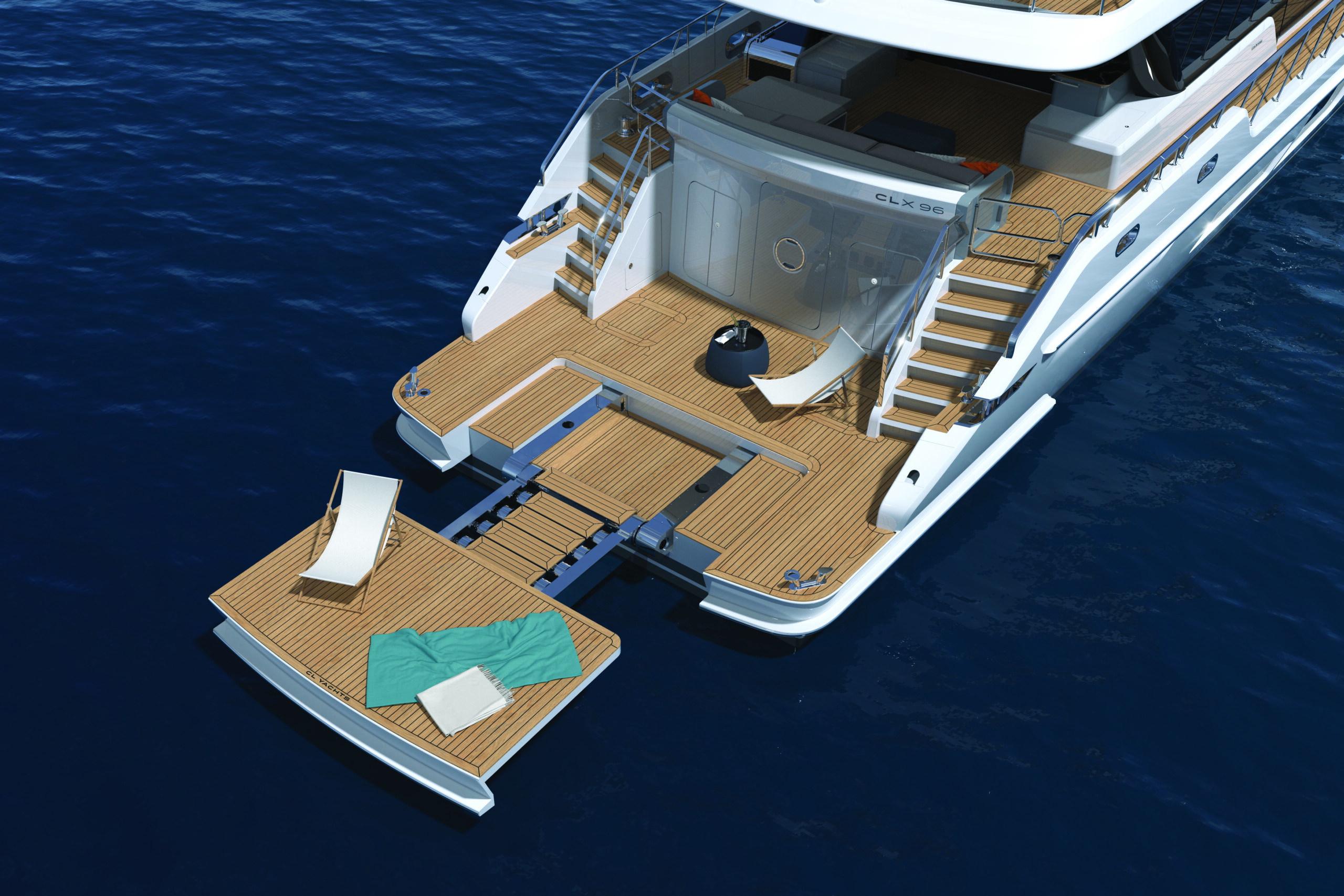 CL Yachts CLX96 rear aft deck