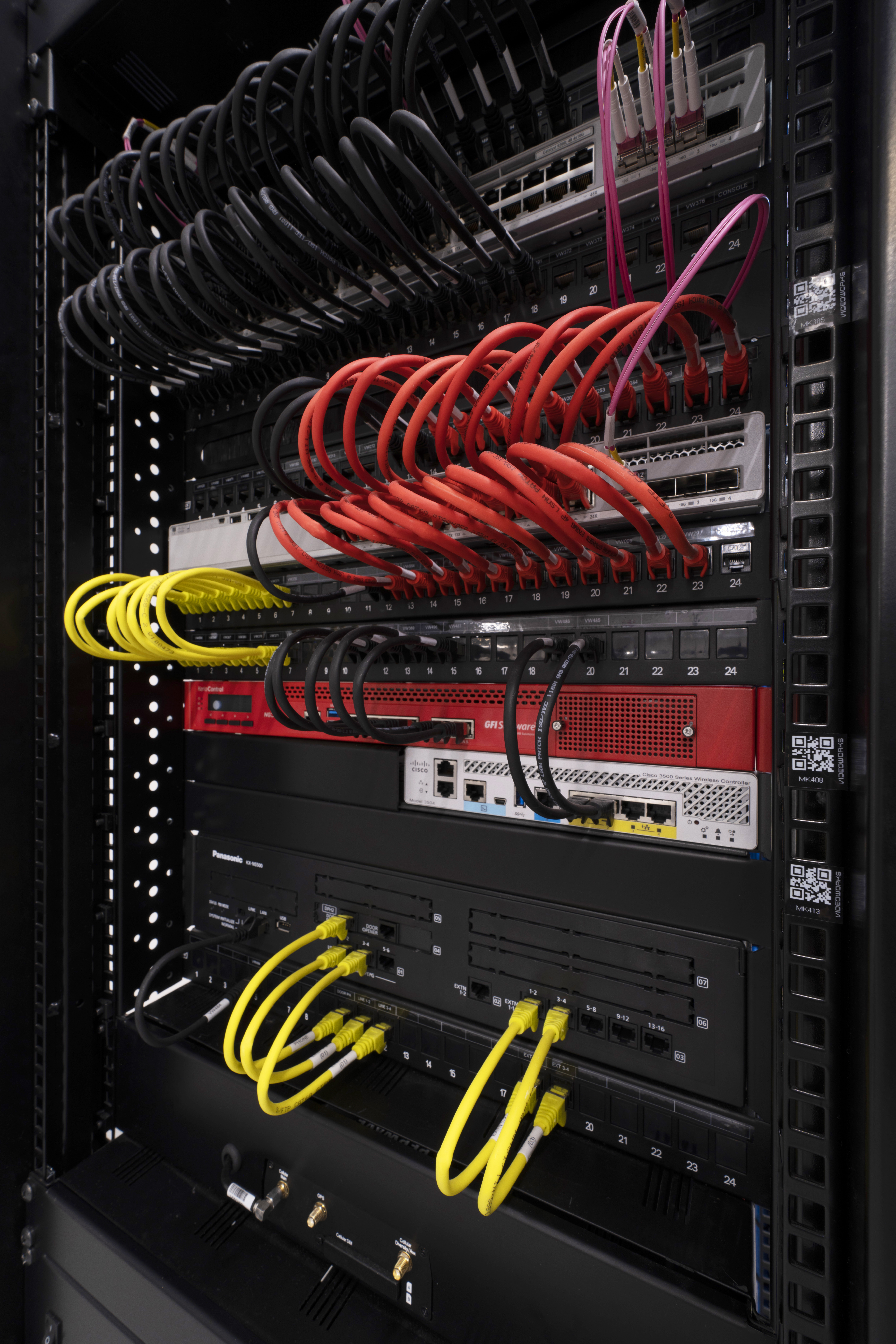 Photo of server rack controlling onboard systems