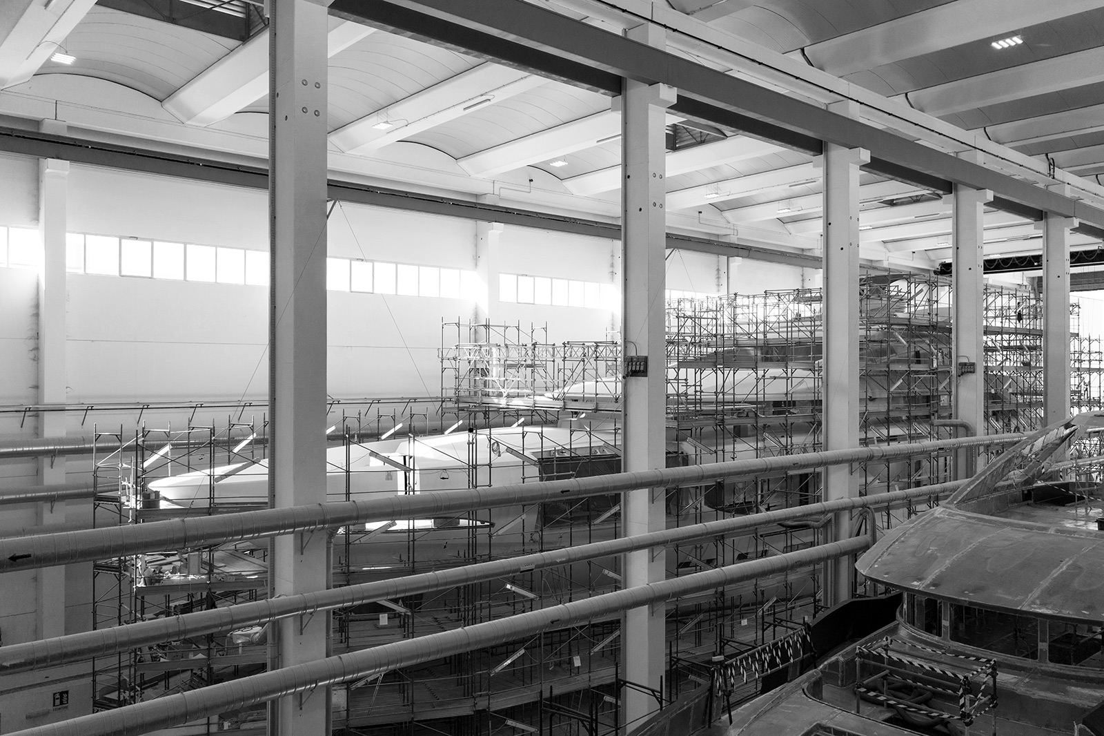Palumbo yachts facility where vessels are under construction
