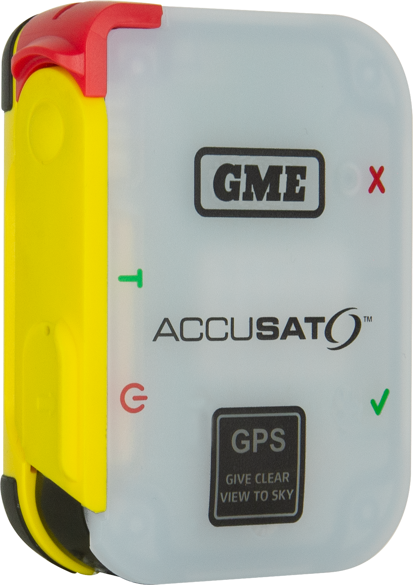 Product shot for the GME MT610G Personal Locator Beacon side angle