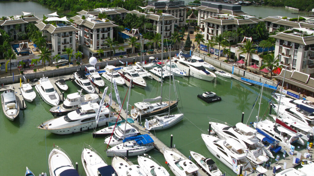 Aerial shot of the Royal Phuket Marina