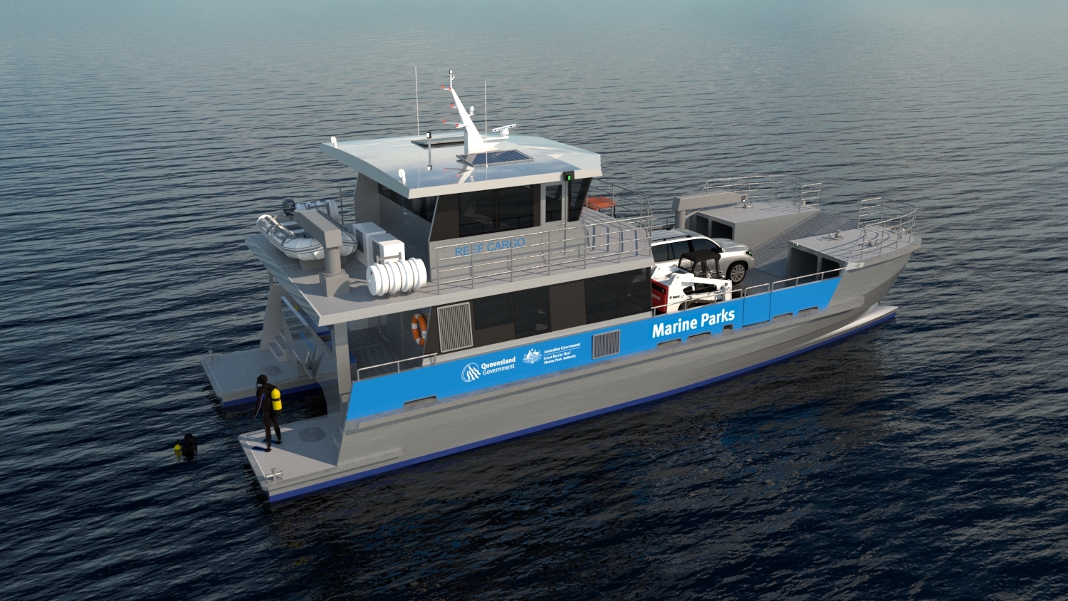 Norman R Wright & Sons Reef Landing Craft alternate side angle render