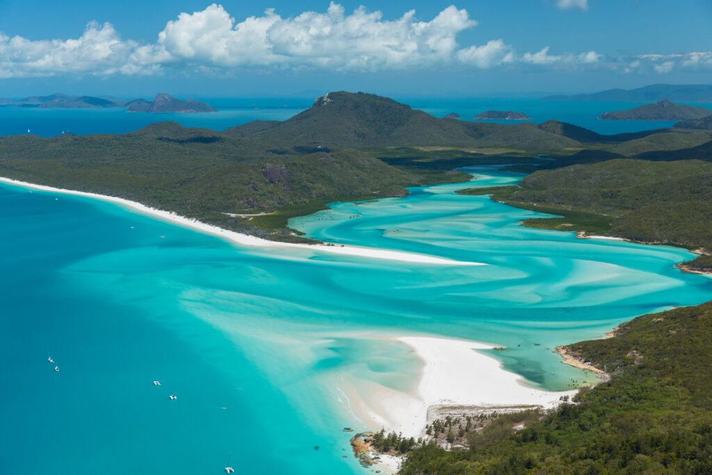 Aerial of hill inlet of the Whitsundays