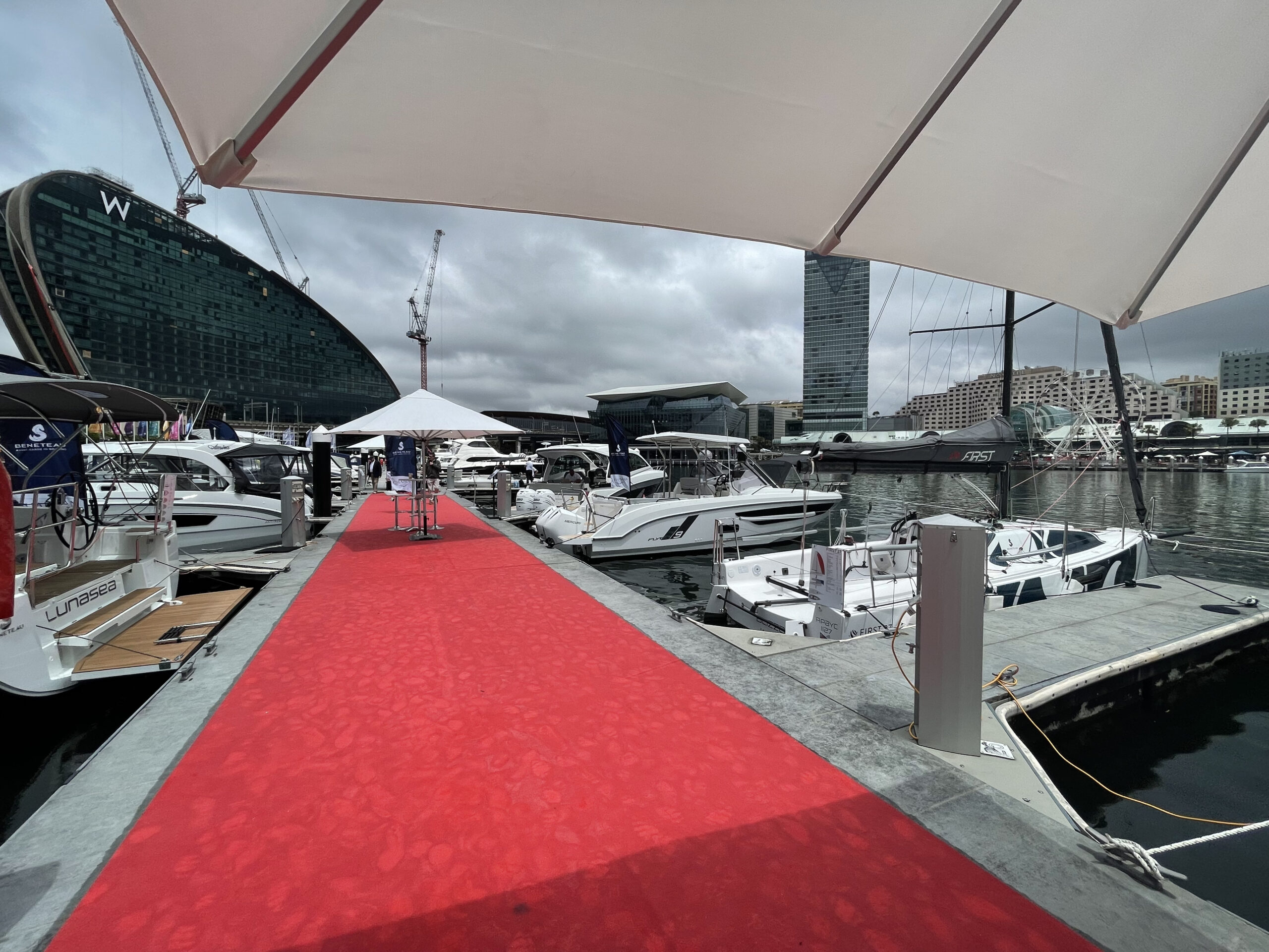 Wide angle of Boating Rendezvous Sydney 2021 looking towards entrance