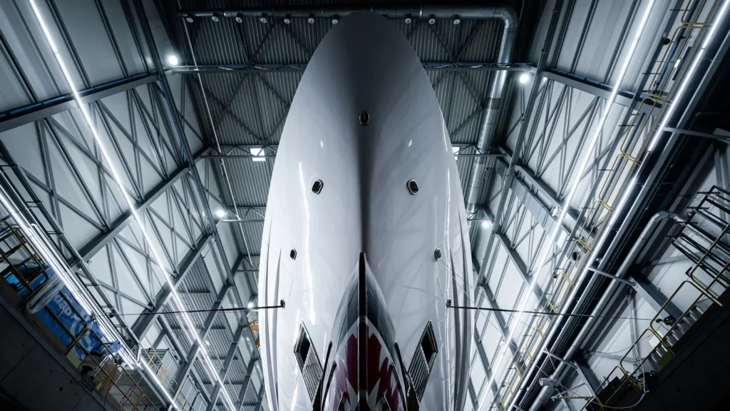 Heesen Project Cosmos in shipyard from underneath