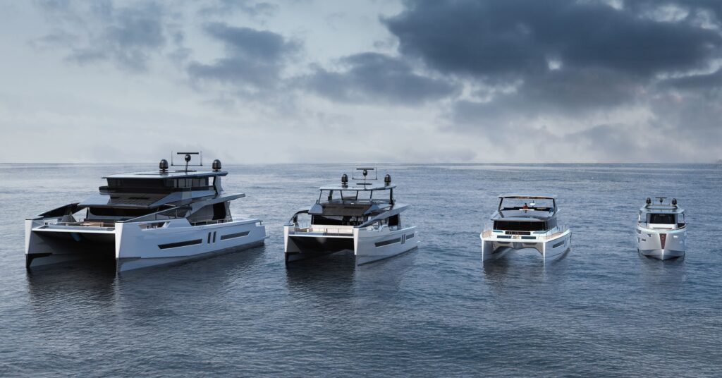 line up of the array of Alva Yachts vessels