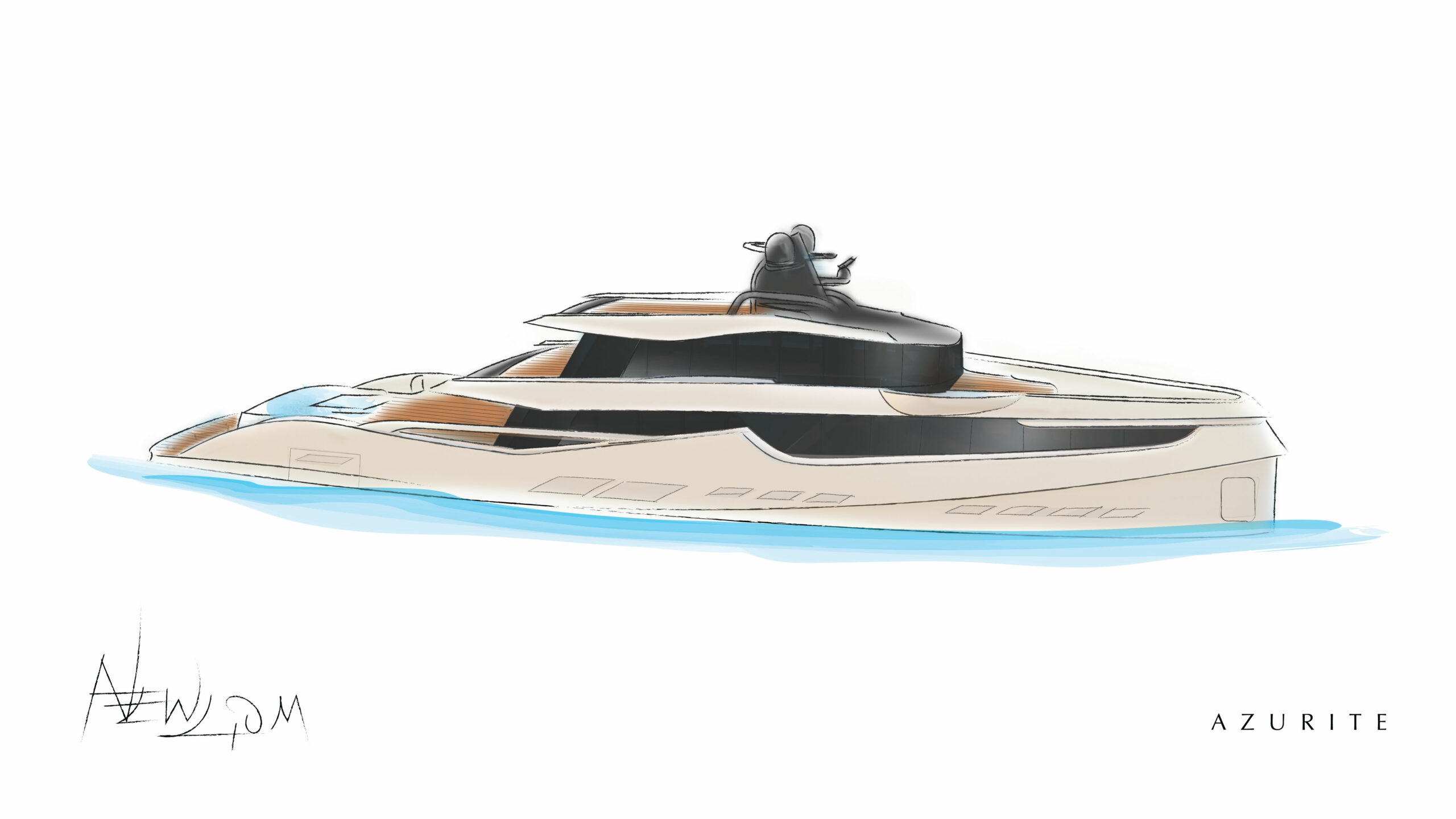 concept drawing of 40m Sport Explorer from Azurite Design