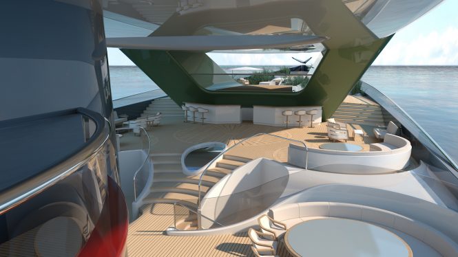 Lurssen superyacht concept ALICE deck looking forwards