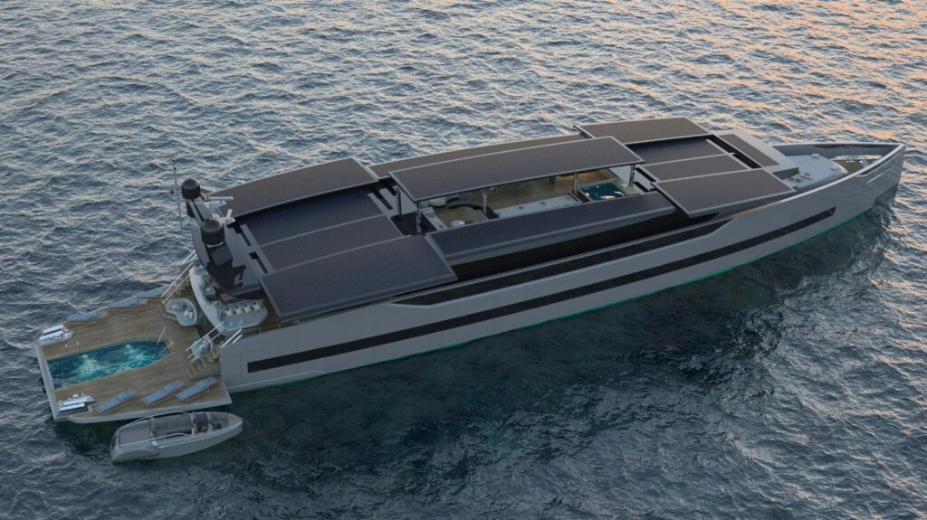 Concept Yacht VisionE aerial shot