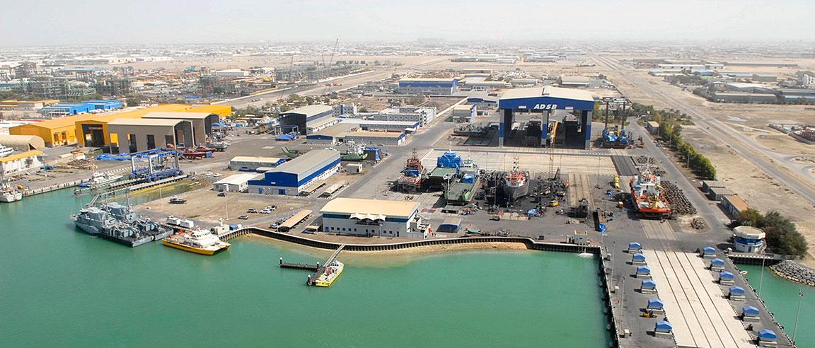 aerial shot of the Abu Dhabi ship building facilities