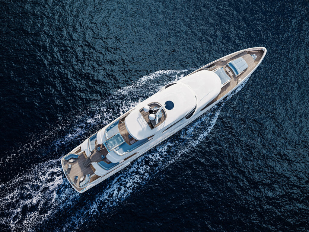 Alia Yachts 60m aerial shot