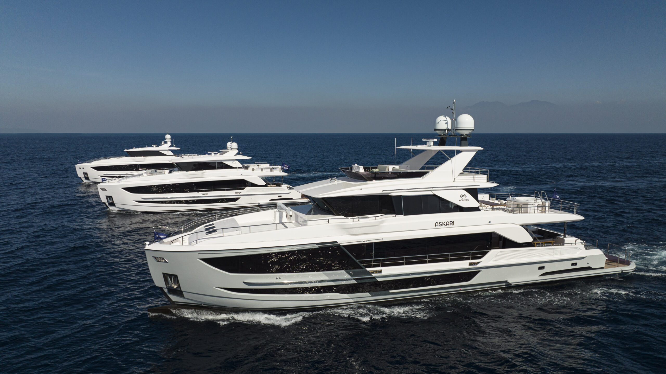 Horizon Yachts FD models lined up side profile