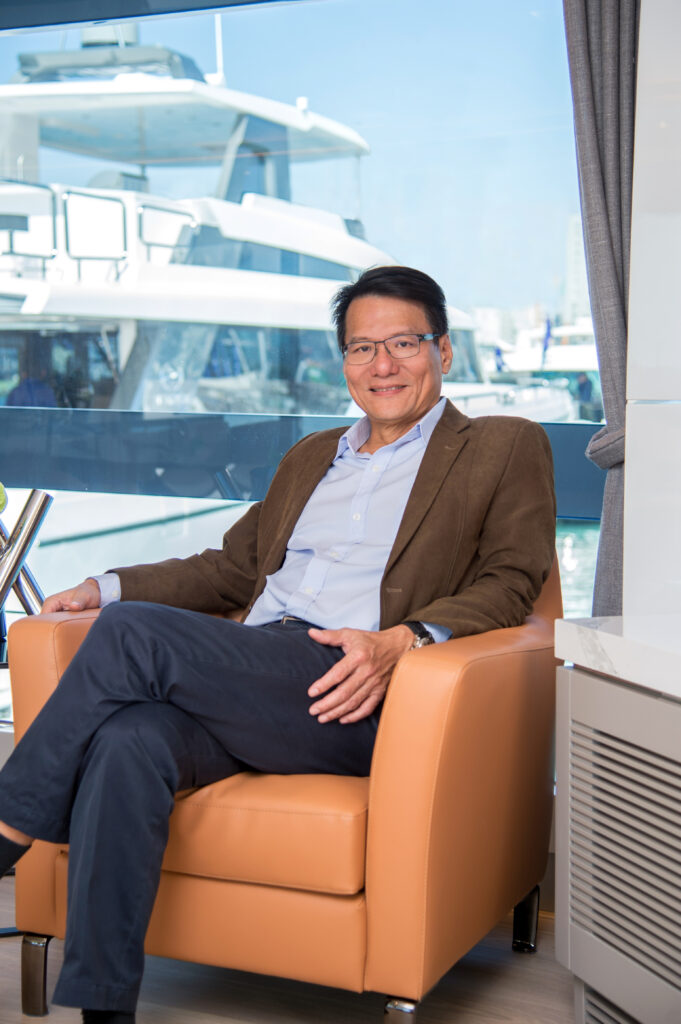 John Lu of Horizon Yachts pictured sitting