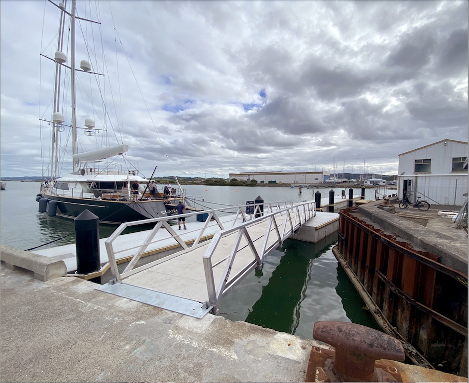 Shot of New Zealand docks from dockside
