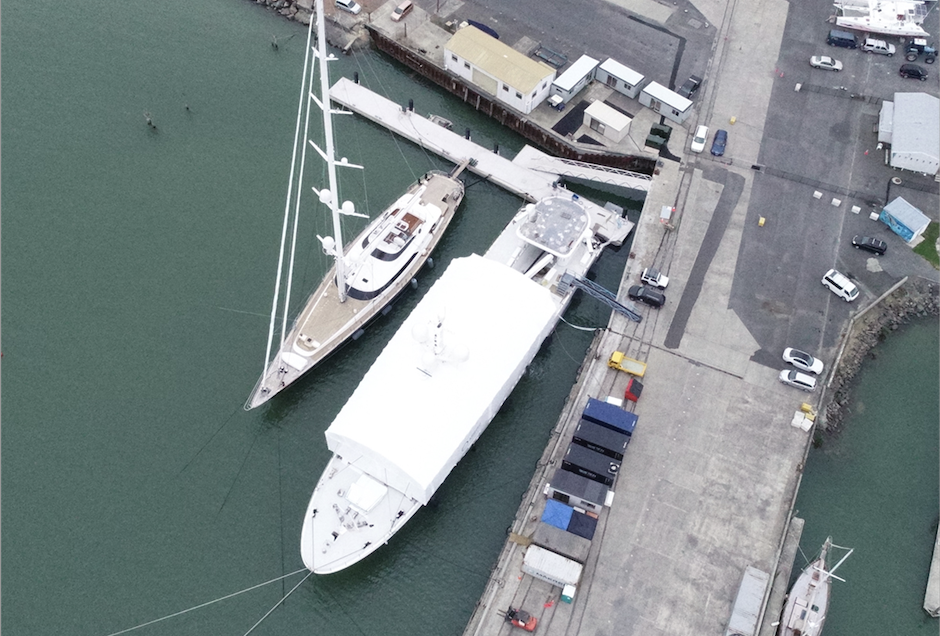 Aerial shot of marina renovations in New Zealand
