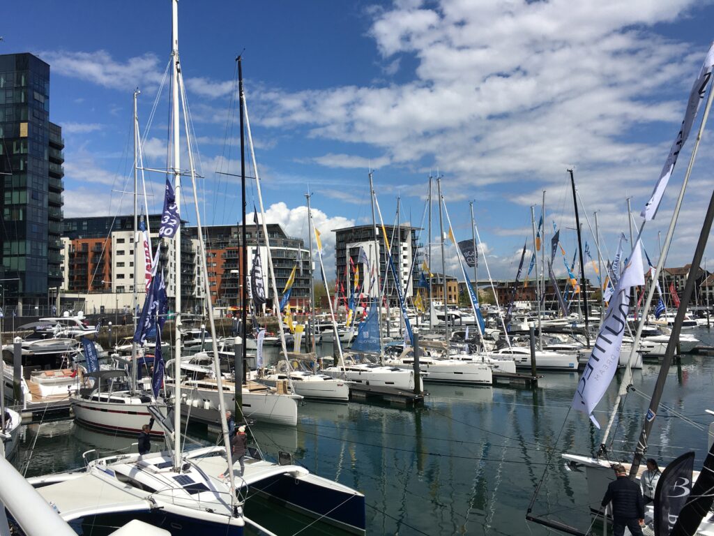 Alternate shot of South Coast Boat Show at Ocean Village Marina