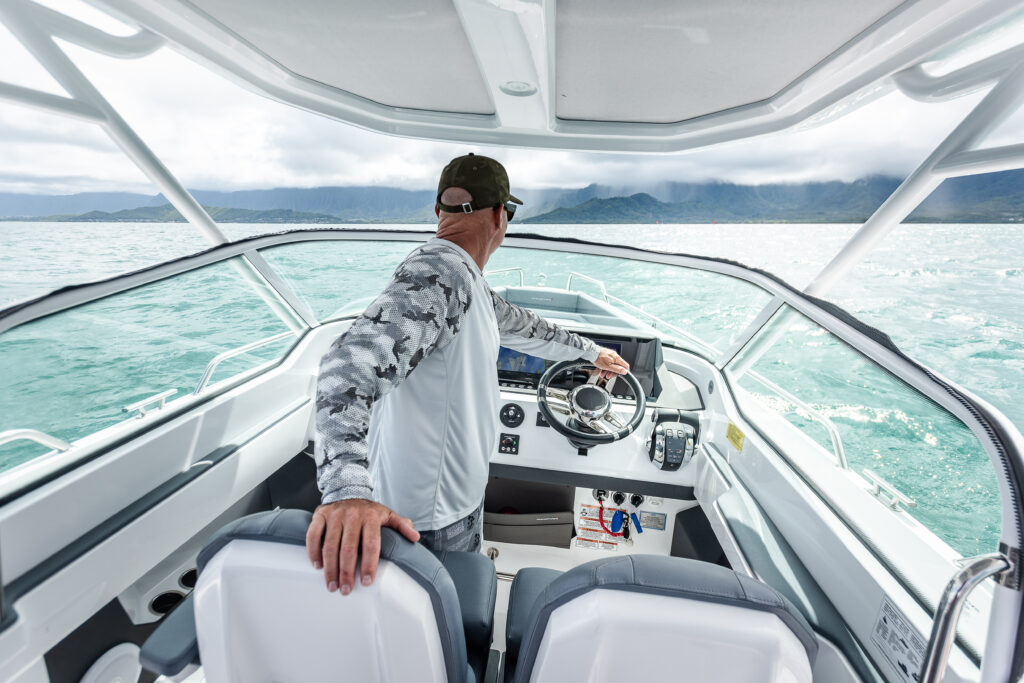 lifestyle shoot onboard boat for Simrad NSX