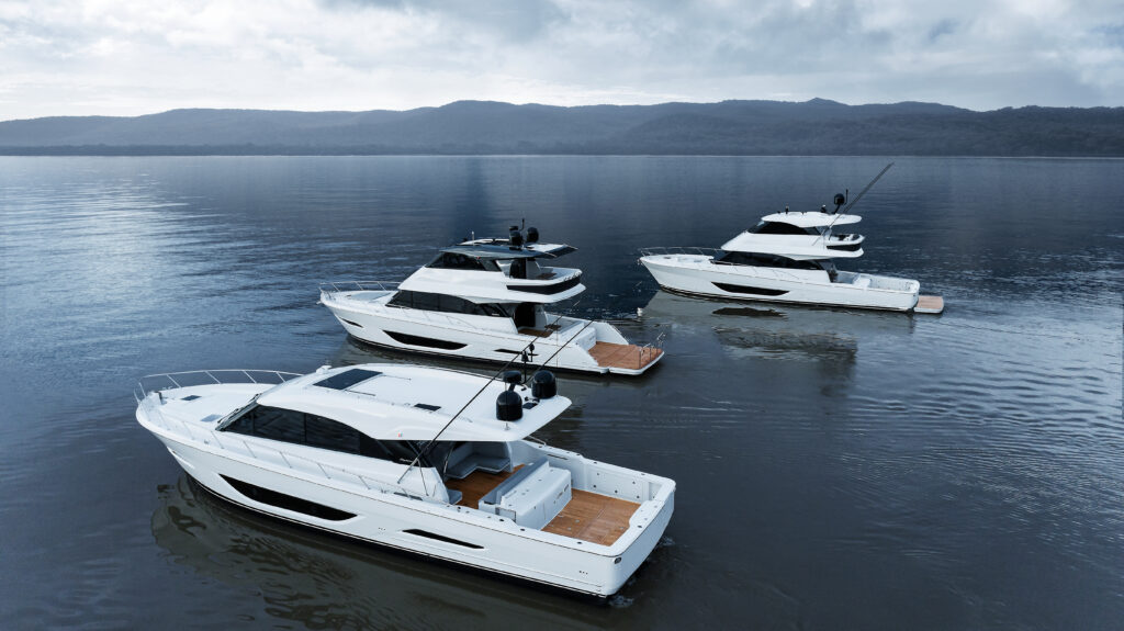 Three Maritimo motor yachts.