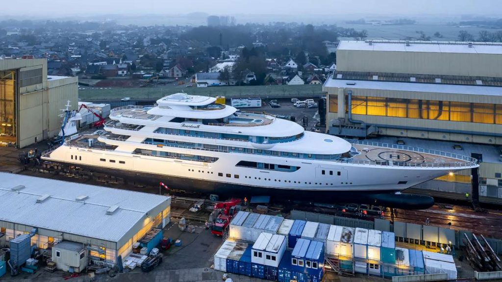 Lürssen launches 117m superyacht Boardwalk -Credit Klaus Jordan