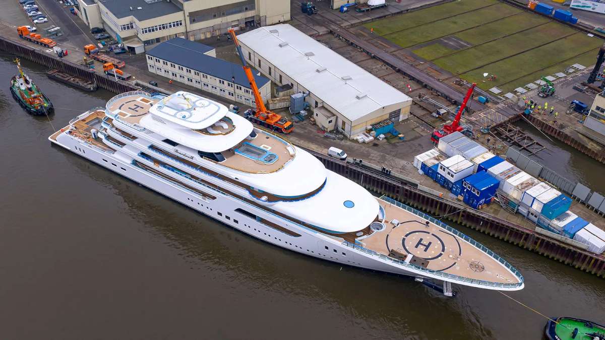 Lürssen launches 117m superyacht Boardwalk -Credit Klaus Jordan