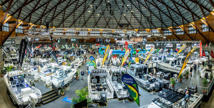 A scene from one of the halls at the 2025 Sydney Boat Show at Sydney Showground, Sydney Olympic Park